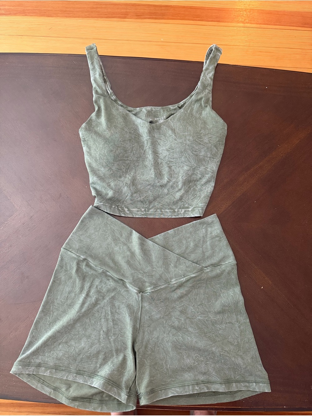 aerie Olive Green V-Waist High-Rise Leggings Shorts